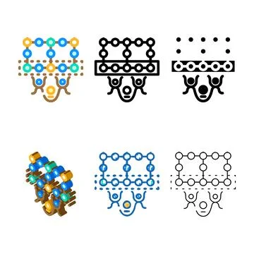Simulation quantum clean technology color icon vector 스톡 일러스트
