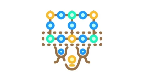 Simulation quantum technology color icon animation Stock Footage 327263901