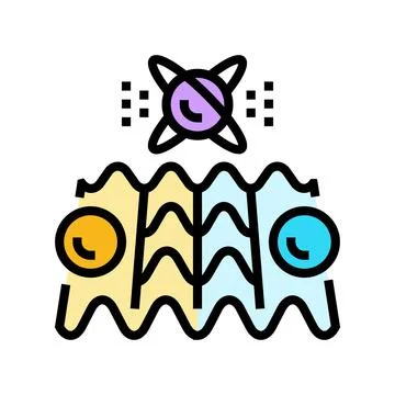 Simulation quantum technology color icon vector illustration Stock Illustration
