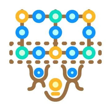 Simulation quantum technology color icon vector illustration Stock Illustration