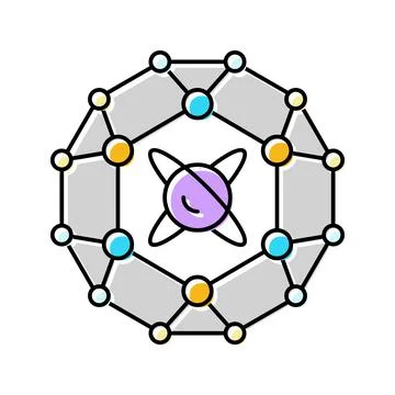 Simulation quantum technology color icon vector illustration Stock Illustration