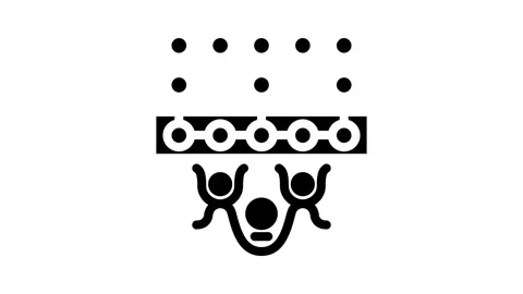 Simulation quantum technology glyph icon animation Stock Footage 326740476