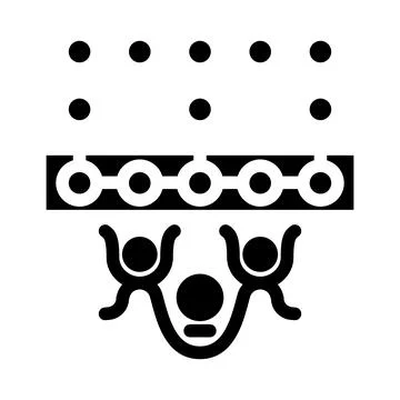 Simulation quantum technology glyph icon vector illustration 스톡 일러스트