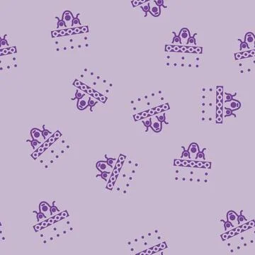 Simulation quantum technology glyph vector seamless pattern Stock Illustration