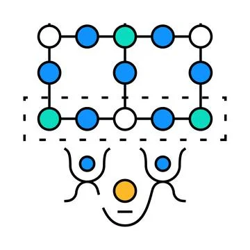 Simulation quantum technology icon color illustration Stock Illustration