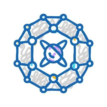 Simulation quantum technology icon doodle illustration 스톡 일러스트