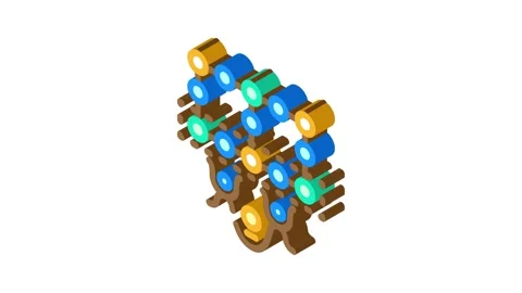 Simulation quantum technology isometric icon animation Stock Footage 327285791