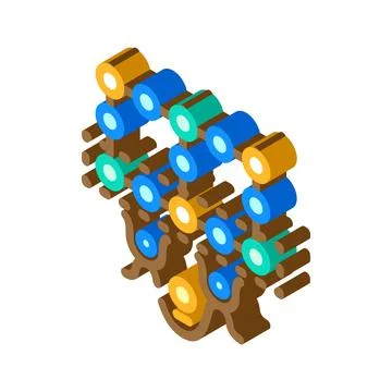 Simulation quantum technology isometric icon vector illustration Stock Illustration