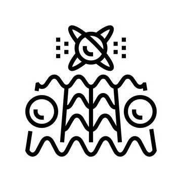 Simulation quantum technology line icon vector illustration Stock Illustration