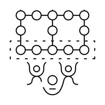 Simulation quantum technology line icon vector illustration Stock Illustration