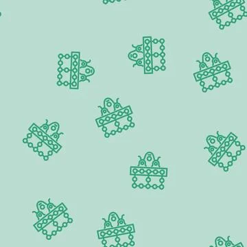 Simulation quantum technology line vector seamless pattern Stock Illustration