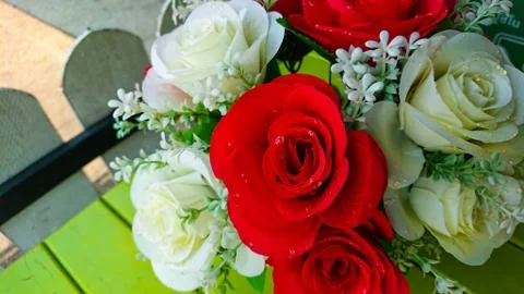 Simulation Roses on The Table Stock Photos