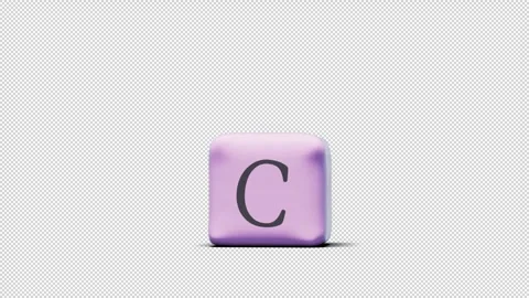 Simulation of a rubber letter "C" followed by an explosion. has an alpha chan Video stock 252555109