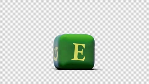 Simulation of a rubber letter "E" followed by an explosion. has an alpha chan Video stock 252555115