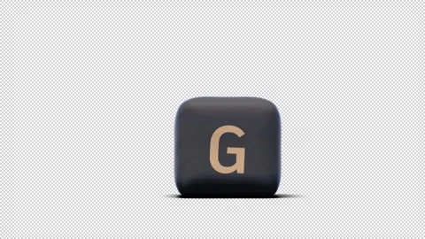 Simulation of a rubber letter "G" followed by an explosion. has an alpha chan Stock Footage 252555126