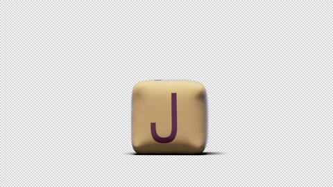 Simulation of a rubber letter "J" followed by an explosion. has an alpha chan Stock Footage 252555138