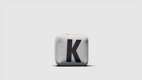 Simulation of a rubber letter "K" followed by an explosion. has an alpha chan 스톡 동영상 252555142