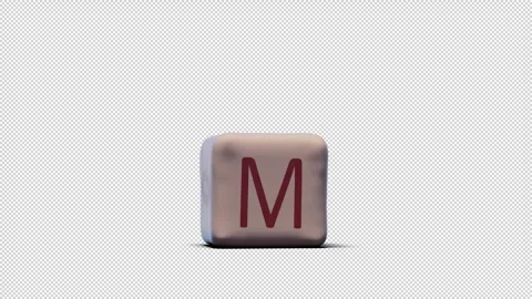 Simulation of a rubber letter "M" followed by an explosion. has an alpha chan Stock Footage 252555149