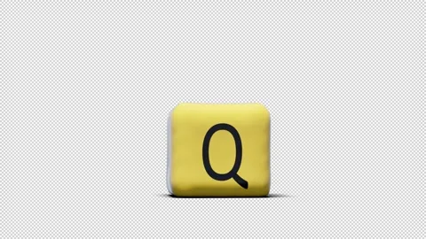 Simulation of a rubber letter "Q" followed by an explosion. has an alpha chan Stock Footage 252555163