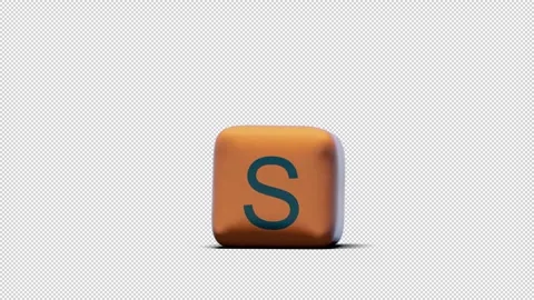 Simulation of a rubber letter "s" followed by an explosion. has an alpha chan Stock Footage 252555174