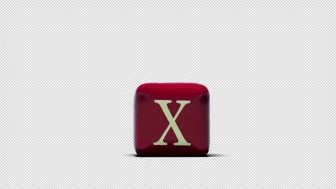 Simulation of a rubber letter "X" followed by an explosion. has an alpha chan Stock Footage 252555196