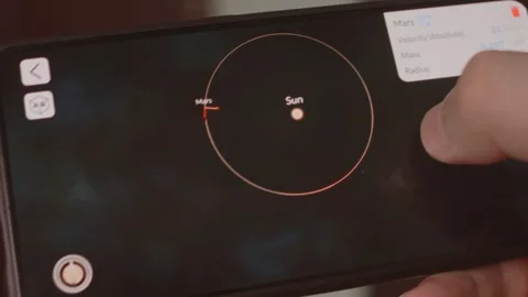 Simulation of Solar System. Interraction between the Sun and the Planets. in Stock Footage 249809121