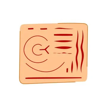 Simulation suture practice pad cartoon vector illustration Stock Illustration