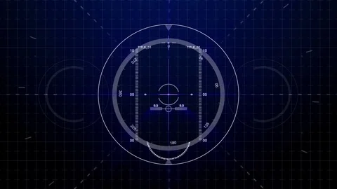 Simulation underwater radar target interface or auto pilot control sensor screen Stock Footage 76593483