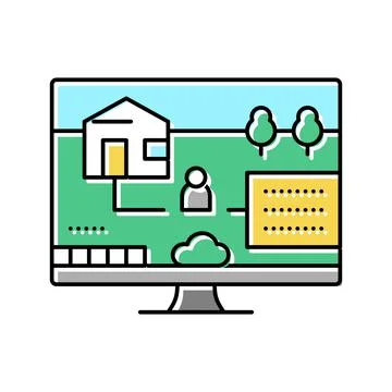 Simulation video game color icon vector illustration Stock Illustration