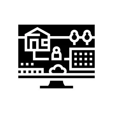 Simulation video game glyph icon vector illustration Stock-Illustration