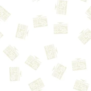 Simulation video game glyph seamless pattern Stock Illustration
