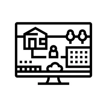 Simulation video game line icon vector illustration Stock-Illustration