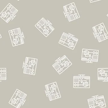 Simulation video game line seamless pattern Stock Illustration
