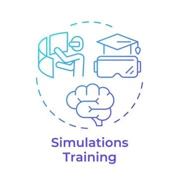 Simulations training blue gradient concept icon Stock Illustration