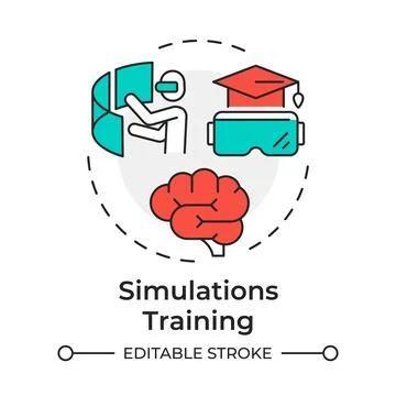 Simulations training multi color concept icon Stock Illustration
