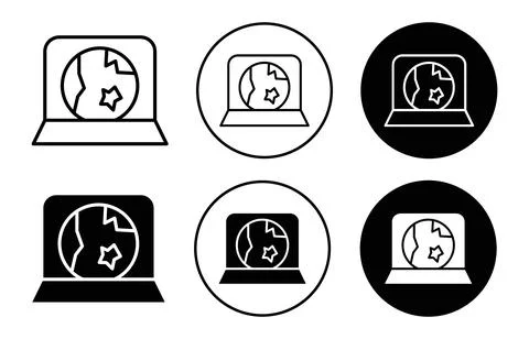 Simulator icon collection of outline thin line symbol or sign Stock Illustration