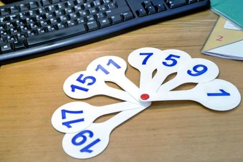 Simulator with numbers, to do mathematics. Stock Photos