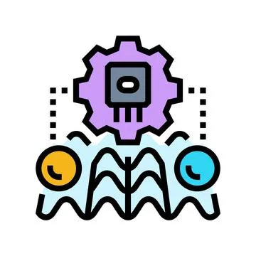 Simulator quantum computer color icon vector illustration 스톡 일러스트