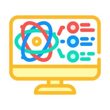 Simulator quantum computer color icon vector illustration Stockillustratie