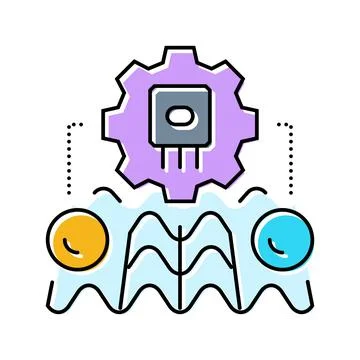 Simulator quantum computer color icon vector illustration Illustrazione stock