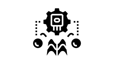 Simulator quantum computer glyph icon animation Stock Footage 326142094
