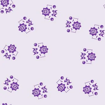 Simulator quantum computer glyph seamless pattern 스톡 일러스트