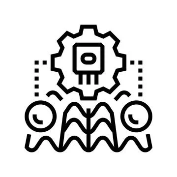 Simulator quantum computer line icon vector illustration Stockillustratie