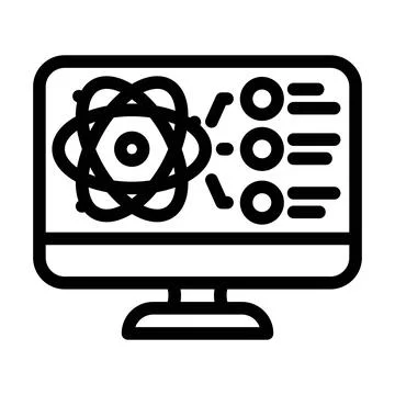 Simulator quantum computer line icon vector illustration 스톡 일러스트