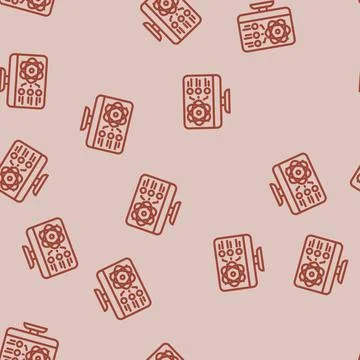 Simulator quantum computer line vector seamless pattern Stock-Illustration
