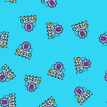 Simulator quantum computer vector seamless pattern 스톡 일러스트