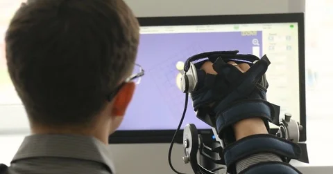 Simulator for restoring the mobility of the hand Stock Footage 75570631