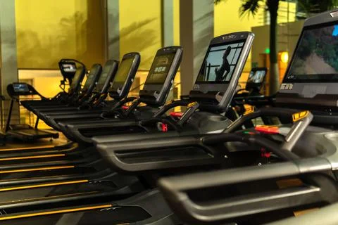 Simulator track workout active activity, from exercise healthy in athlete runner Stock-Fotos