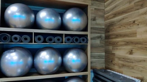 Simulators for intensive cardio training. Close-up, gym with crossfit equipment Stock Footage 164349162
