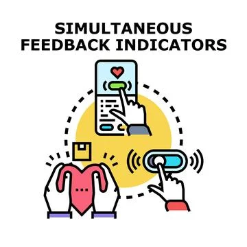 Simultaneous feedback indicators concept icon drawing Stock Illustration